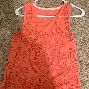 Cute, peach designed tank top